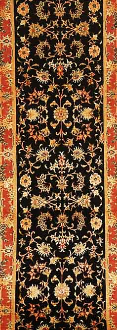 TäBRIZ FEIN, PERSIEN, 312 X 75CM, KORKWOLLE MIT SEIDE, CA.550.000 KN/QM