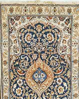 NAIN, PERSIEN, 199 X 118CM, EHZ 3 FLOR KORKWOLLE MIT SEIDE, CA.10 JAHRE