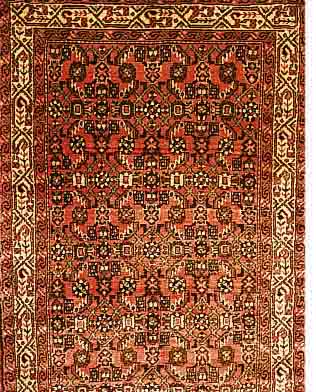 HOSSEINABAD, PERSIEN, 409 X 108CM, FLOR WOLLE, CA.30 JAHRE
