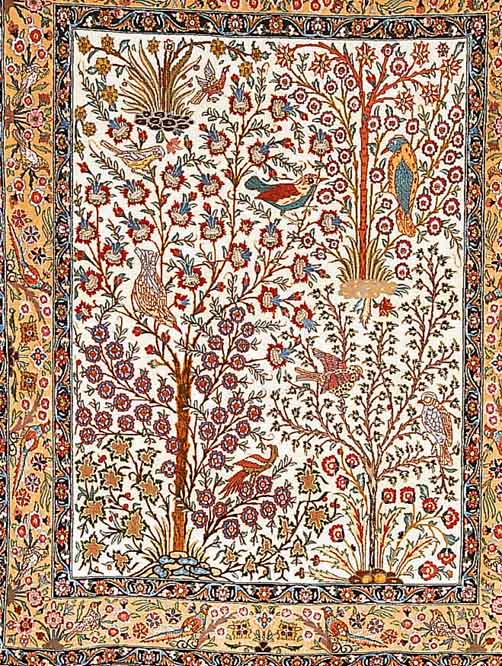 NAIN FEIN, PERSIEN, 200 X 149CM, KORKWOLLE MIT SEIDE, CA.800.000 KN/QM