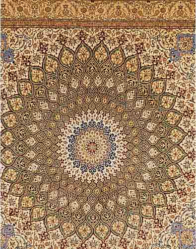 NAIN FEIN, PERSIEN, 290 X 284CM, KORKWOLLE MIT SEIDE, CA.900.000 KN/QM