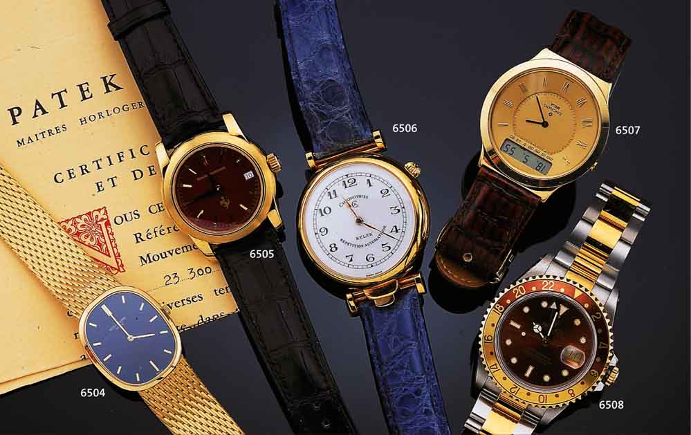 CHRONOSWISS HERRENARMBANDUHR 5-MINUTENREPETI- TION AUTOMATIK, SCHWEIZ UM 1995, METALL HARTVERG., BEIDS. MINERALVERGL., EMAILFARB. ...