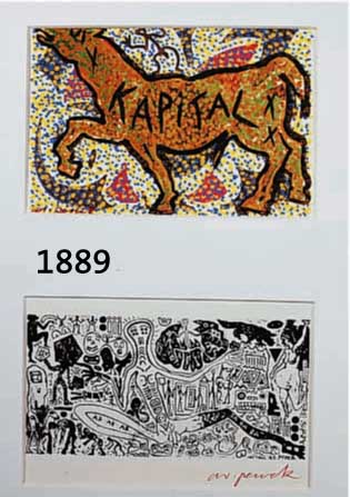 KONVOLUT AUS VIER PORTKARTEN-MULTIPLES, 3 X A.R. PENCK, 1 X SIGMAR POLKE, ALLE HAND- SIGNIERT, JE CA. 10 X 15 CM