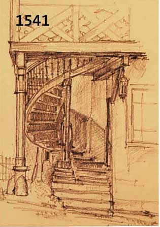 HECKHECKENDORF, FRANZ, 1888 BERLIN-1962 MÜNCHEN, TORAUFGANG, BLEISTIFTZEICHNUNG AUF PAPIER, RE. U. MONOGR. UND BEZ.: BACHARACH, CA. 23 X 17 CM