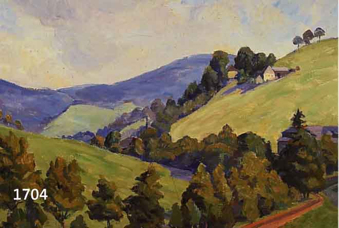 HECKENDORF, FRANZ, 1888 BERLIN-1962 MüNCHEN, VORGEBIRGSLANDSCHAFT, ÖL/LWD, RE. U. HANDSIGN.CA. 44 X 54 CM, OHNE KEILRAHMEN