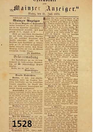 EXTRABLATT DER KRIEG DEUTSCHLAND UND FRANK- REICH, 1870/71, DARUNTER KAPITULATION UND FAST ALLE BERÜHMTEN SCHLACHTEN, 15 TEILE, ALTERS- UND ...