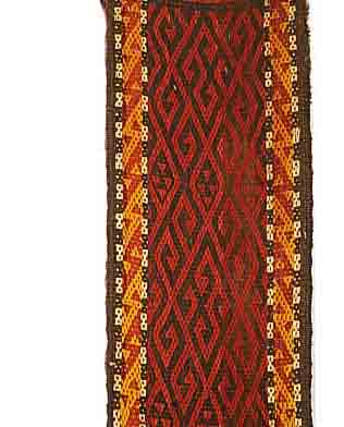 ZEZELTBAND, AFGHANISTAN, 1340 X 28CM, EHZ 4 WOLLE AUF WOLLE, CA.60 JAHRE