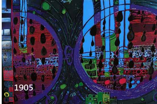 HUNHUNDERTWASSER, FRIEDENSREICH, 1928-2000, REGEN AUF REGENTAG, AUS DER REGENTAGMAPPE, NUM. 1027/3000, CA. 47 X 66 CM, ORIG. RAHMEN