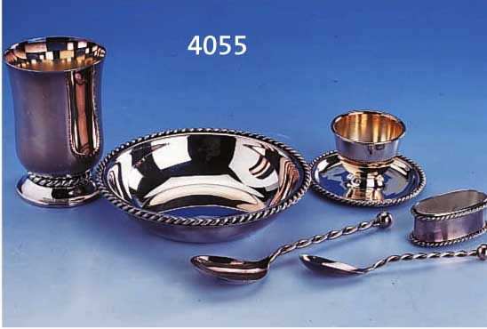 6-TEI6-TEILIGES TAUFGESCHENK, DEUTSCH 925ER SILBER, GRIMMINGER, BEST. AUS: BECHER H CA. 9 CM; EIERBECHER, SERVIETTENRING, BREISCHALE D CA. 13 CM, ...
