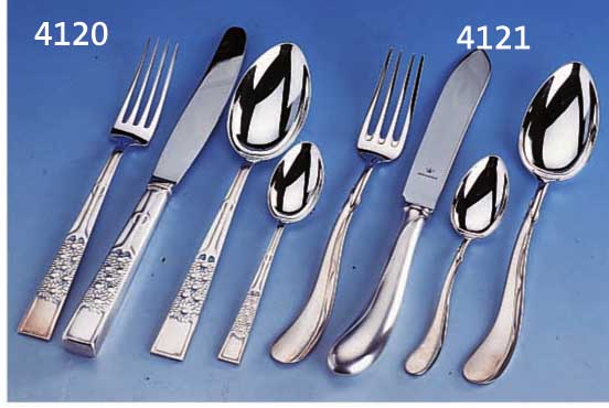 BESTECK FÜR 6 PERSONEN, DEUTSCH WILKENS BREMEN, 925ER SILBER, MODELL TULIPAN, NEUAUFLAGE DES BERÜHMTEN JUGENDSTILBESTECKS VON HEINRICH VOGELER, ...
