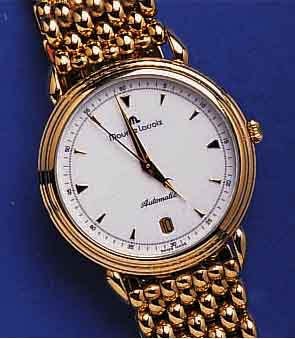 MAURICE LMAURICE LACROIX HERRENARMBANDUHR AUTOMATIK, PLAQUE D'OR-GEH. (10 MICRON GG) INCL. ORIG.- BAND M. UNSICHTB., DOPPELTER FALTSCHL., ...