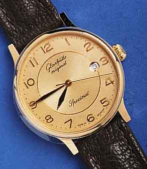 GLASHÜTGLASHÜTTE ORIGINAL HERRENARMBANDUHR SPEZIMAT, DEUTSCHLAND 1996, ORIG.-ETUI, LEDERB., GARANTIEKARTE M. HERKUNFTSNACHW., MINERAL- ...