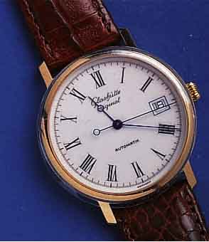 GLASHÜTGLASHÜTTE ORIGINAL HERRENARMBANDUHR AUTOMATIK, DEUTSCHLAND 1996, ORIG.-ETUI, GARANTIE- KARTE M. HERKUNFTSNACHW., LEDERB., METALL ...