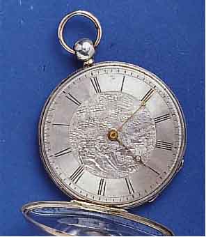 BERTHOUD BERTHOUD A PARIS HERRENTASCHENUHR OFFEN, SCHLÜSSELAUFZUG, SILBER, RÄNDER ROTVERG., FRANKREICH UM 1840, SILBERZIFFERBL., HIER IM ...