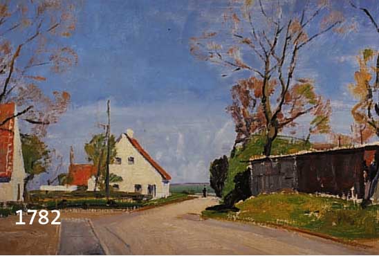 SCHWENN, CARL JOSEPH, GEB. 1888 IN AARHUS, STUDIERTE AN DER AKADEMIE VON GUSTAV VERMEHREN, HIER: STRASSENSZENE, ÖL/LWD., RE. UNTEN SIGNIERT, DAT. ...