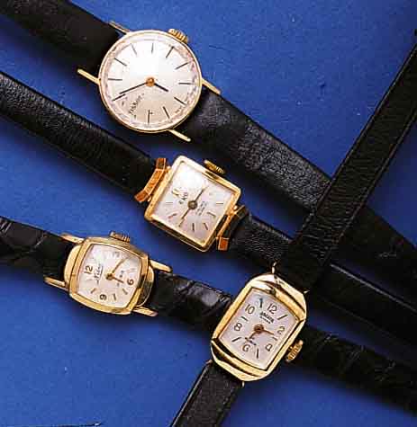 KONVOLUKONVOLUT: 10 DAMENARMBANDUHREN, FÜR D. DT- SCH. MARKT, 60ER JAHRE, MEIST GEH-/TRAGFÄHIG/ INTAKT, JEDOCH REINIGUNG EMPF., DAVON 4X ...