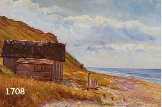 UNBEKANNTER KÜNSTLER ANFANG 20. JH., KÜSTENLANDSCHAFT IN TISVILDE, ÖL/LWD., MONOGRAMMIERT, ORT BEZ., 38 X 56 CM, R.