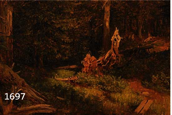 SPÄTROMANTIKER DEUTSCH, UM 1890/ 1900, ÖL/ LEINWAND, SPÄTROMANTIKER, WALDINTERIEUR UMKREIS PRELLER, 33X47 CM, R.