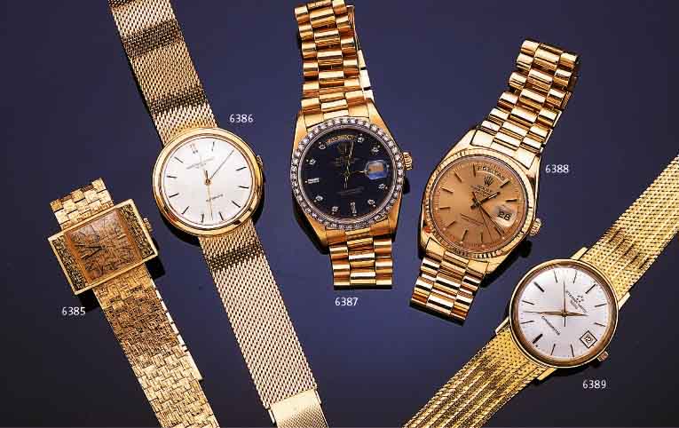ROLEX HERRROLEX HERRENARMBANDUHR DAY-DATE, REF.-NR. 1803, SCHWEIZ UM 1970, GG 750/000-GEH. INCL. GG-PRÄSIDENTBAND M. UNSICHTB. FALTSCHL., TAG U. ...