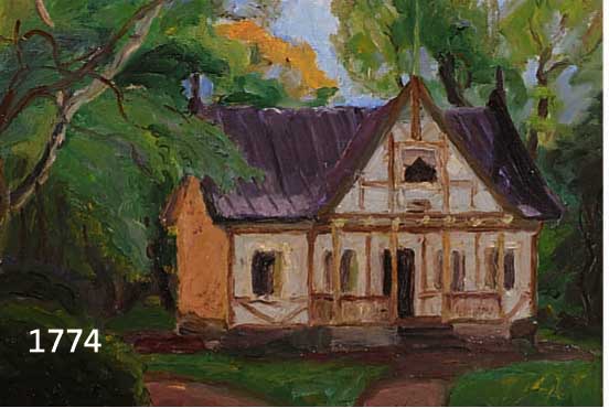 ZUSCZUSCHREIBUNG: OTTO MÖLLER, 1883-1964, HAUS IM PARK, ÖL/LWD, KLEINE REST. STELLE, RÜCKSEITIG AUF DER LEINWAND MONOGRAMMIERT O.M. CA. 30 X 40 ...