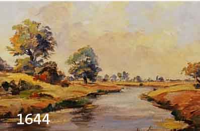 FAHFAHLENBERG, RICHARD, 1875 - 1948 ELBERFELD, ÖL/SPANPLATTE, FLUßLANDSCHAFT, SIGNIERT, 50 X 60 CM, RAHMEN