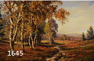 KÖHKÖHNER, JULIUS, * 1879 STUTTGART, HEIDELANDSCHAFT MIT BIRKEN, ÖL/LWD., SIGN., 70 X 80 CM, RAHMEN