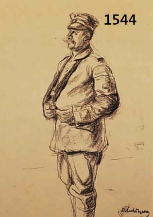 LIELIEBERMANN, MAX, 1847-1935, LITHOGRAPHIE 1924, KRIEGSBEOBACHTER, IM STEIN SIGN., MAßE CA. 38X23 CM, PP