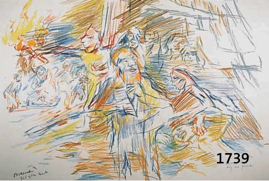 OSKAR KOKOSCHKA, 1886-1980, COMENIUS AUF DER FLUCHT, FARBLITHOGRAPHIE AUS DER REIHE "COMENIUS", 1976, IM STEIN SIGN. UND DAT., AUFLAGE ...