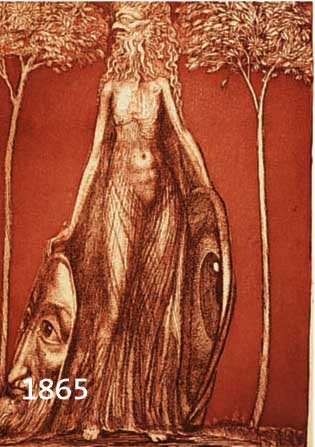 FUCFUCHS, ERNST, GEB. 1930, WIEN, FLORA OKULI, RADIERUNG IN BRAUN, HANDSIGN., MAßE CA. 23X17 CM