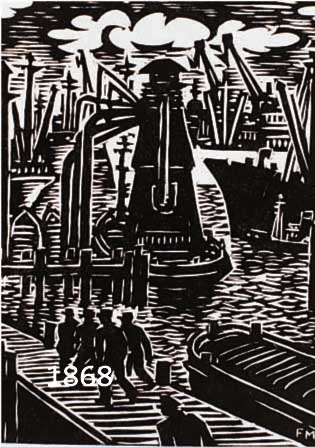 MASMASERELL, FRANZ, 1889 - 1972, 2 HOLZSCHNITTE AUS "DAS GESICHT HAMBURGS", HANDSIGN., MAßE JE CA. 13X10.5 CM, PP