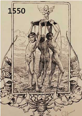 THOTHOMA, HANS, 1839-1924, MEERWUNDER, LITHOGRAPHIE UM 1920, HANDSIGN., MAßE CA. 20X26 CM, PP