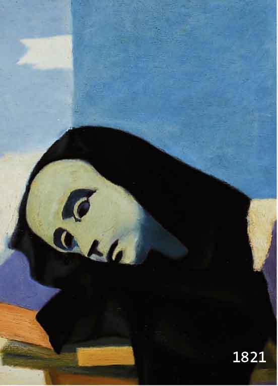 HERVHERVIEU, LOUISE, 1878-1954, LE MASKE SUR LE POINT LEGER, ÖL/HARTFASER- PLATTE, VON 1952, RE. U. MONOGR., VERSO BETITELT UND DATIERT, CA. 40 ...