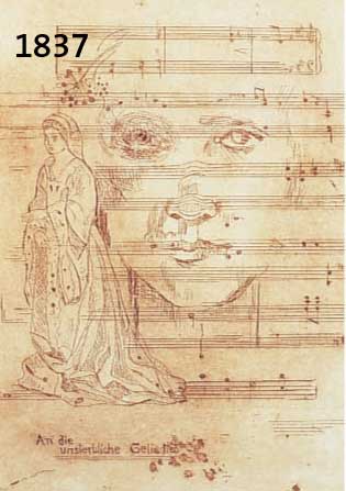 KRINNKRINNER, MICHAELA, GEB. 1915, MEISTER- SCHÜLERIN VON OSKAR KOKOSCHKA, AN DIE UNSTERBLICHE GELIEBTE, RADIERUNG, HANDSIGN. UND NUM. 10/9, ...