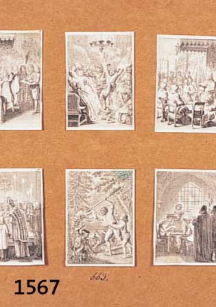 CHODOCHODOWIECKI, 1792, 12 KUPFERSTICHE AUS DEM GOTISCHEN HOFKALENDER, VERSCHIEDENE SZENEN BEI HOFE MIT PERSONENSTAFFAGEN, WIE AUDIENZ, GELAGE, ...