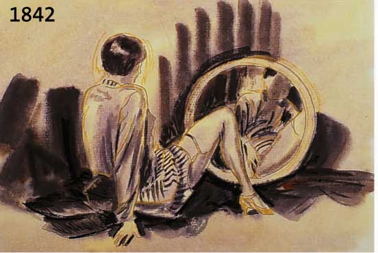 UNBEKANNTER MALER, FRANKREICH, UM 1925-30, EROTISCHE DARSTELLUNG, AQUARELL ÜBER TUSCH- FEDERZEICHNUNG, CA. 30 X 40 CM, U.GL., R.
