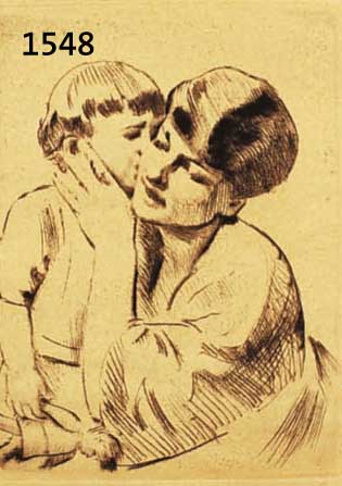 SPIRO, EUGEN, 1874-1972, MUTTER MIT KIND, RADIERUNG, HANDSIGN. UND NUM. 16/64, CA. 15 X 12 CM, PP, U.GL., R., WVZ C-20-2