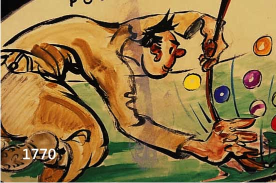 UNBEKANNTER MALER, MITTE DES 20. JH., KARIKIIERENDE DARSTELLUNG, BEZ.: POOL, GOUACHE AUF PAPIER, CA. 28 X 44 CM, PP, U.GL., R.