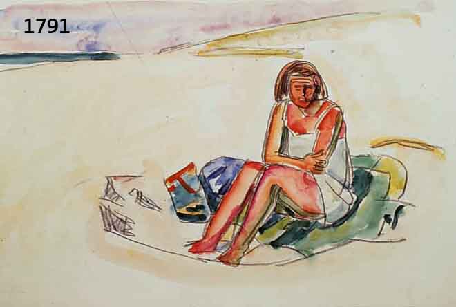 HAUHAUPTMANN, IVO, BADENDE AM STRAND, AQUARELL, LI. U. SIGN., CA. 32,5 X 49 CM, PP, U.GL., R.