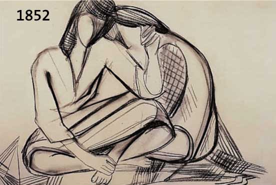 SOHL, WILL, SITZENDES PAAR, KOHLEZEICHNUNG, LI. U. SIGN., CA. 44 X 54 CM, U.GL., R.