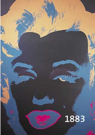 WARHOWARHOL, ANDY, MARILYN, FARBSIEBDRUCK AUS DER EDITION SUNDAY B. MORNING, RÜCKSEITIG SO GESTEMPELT, AUßERDEM STEMPEL: FILL IN YOUR OWN ...