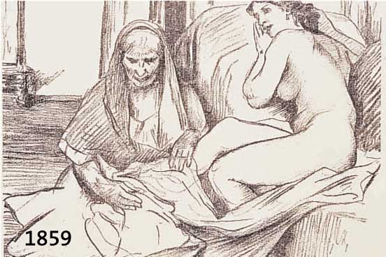 CORINTH, LOVIS, 1858-1925, BATHSEBA, LITHOGRAPHIE, RE. U. HANDSIGNIERT, FRÜHES BLATT AUßERHALB DES WERKSVERZEICHNISSES, CA. 17 X 20 CM