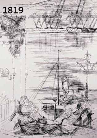 RUCRUCHS, OTTO, IN ALTONA, LITHOGRAPHIE VON 1952, RE. U. HANDSIGNIERT UND DAT., CA. 55 X 42 CM