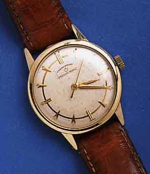 ETERNA MAETERNA MATIC HERRENARMBANDUHR CHRONOMETER- QUALITÄT, SCHWEIZ UM 1960, EDELST., BODEN GESCHR., HIER WIDMUNG VON 1969, GG-LÜNETTE, ...