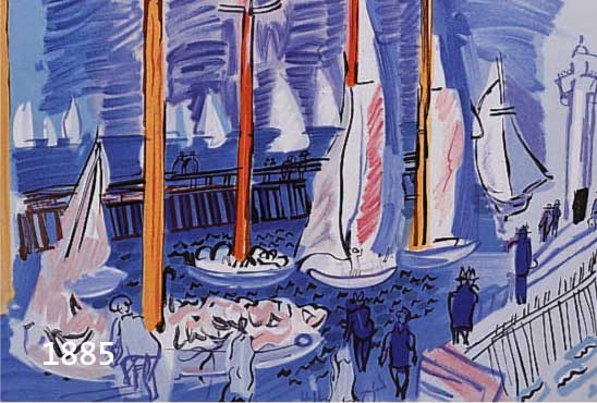 DUFY, RAOUL, 1877-1953, DREI FARBLITHO- GRAPHIEN AUS: HOMMAGE A RAOUL DUFY (VORZUGS- AUSGABE), ED. LIBRAIRIE PERRIN, MOURLOT 1965, AUF ...