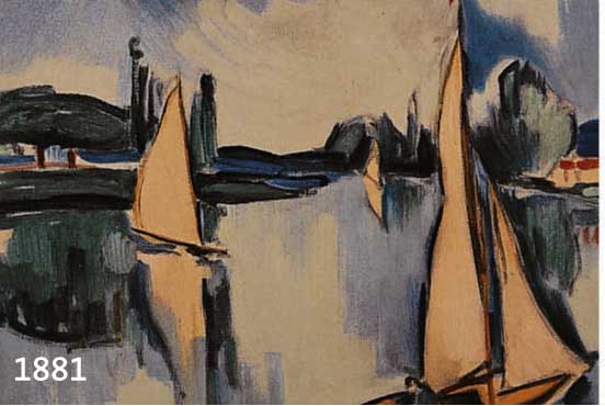 DE VLAMINCK, MAURICE, 1876-1958, DREI FARBLITHOGRAPHIEN, ED. ANDRE SAURET, GEDRUCKT BEI MOURLOT PARIS 1958, BLATTGR. JE CA. 31 X 24,5 CM, PP