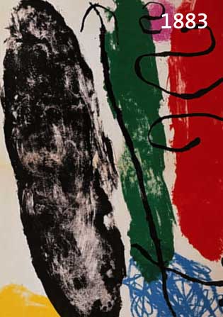 MIRO, JOAN, 1893-1983, VIER FARBLITHO- GRAPHIEN AUS LITHOGRAPH I, MOURLOT PARIS 1972, DOPPELBLÄTTER MIT BUGFALTEN, JE CA. 31 X 49 CM, PP