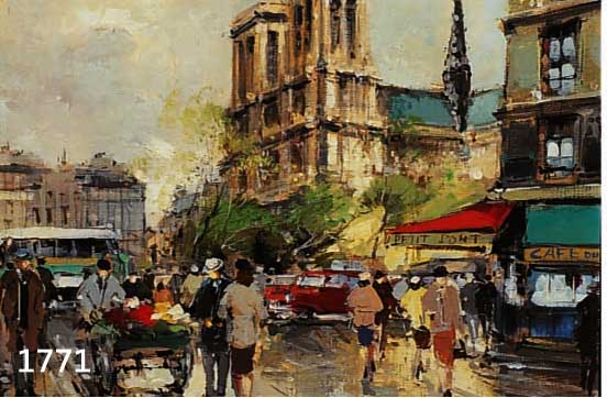 CLACLAVER, FERNAND, FRZ. KÜNSTLER DES 20. JH., BELEBTE STRAßENSZENE IN PARIS, ÖL/LWD, RE. U. SIGN., CA. 38 X 46 CM, R.