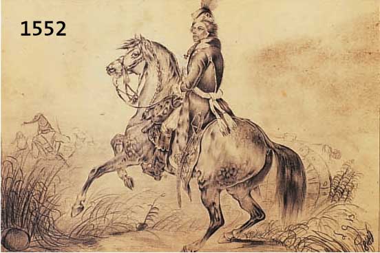 MONOMONOGRAMMIST LG, DAT. 1946, DRAGONER MIT 12 PFERDESKIZZEN, MONOGRAMMIERT UND DAT., BLEISTIFT, SEHR GUTE QUALTITÄT, 45 X 50 CM, MIN. BESCH.