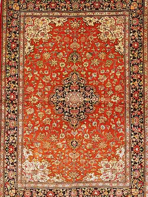 GHOM SEIDE,PERSIEN CA 144 X 100 CM. REINE NATURSEIDE.CA 1 MIO KN/QM