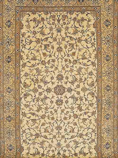 NAIN FEIN,PERSIEN CA 330 X 201 CM. KORKWOLLE MIT SEIDE.CA 1 MIO KN/QM.